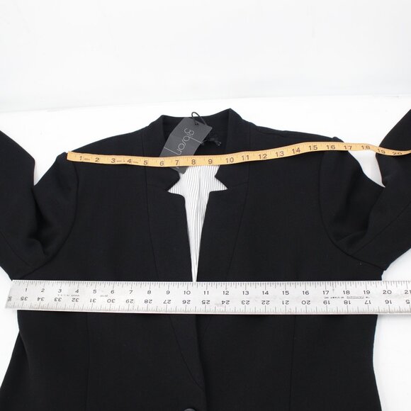 NWT Gibson Blazer Women's large Notch Collar One Button Black Cotton Blend work - Picture 8 of 12
